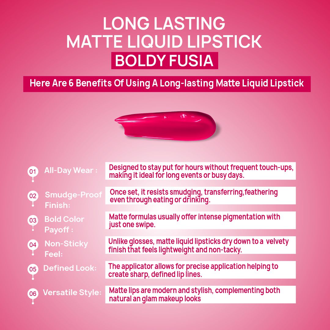 Boldy Fusia Instant Glamour Long Lasting Smudge Proof Single Stroke