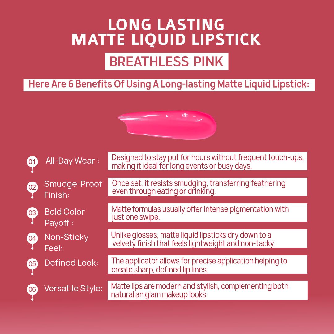 Breathless Pink Instant Glamour Long Lasting Smudge Proof Single Stroke